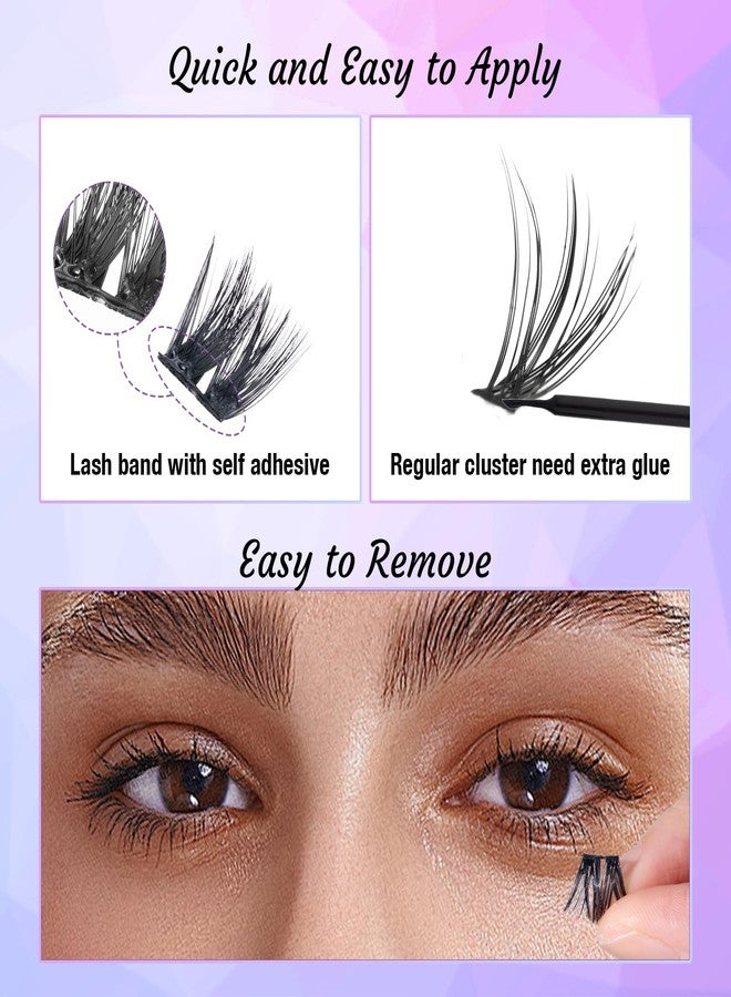 GOLLEE Self Adhesive Lash Clusters, Anime Lash Clusters Manga Lashes No Glue Needed Self Adhesive Eyelashes, Reusable Preglued Eyelash Glueless Lash Easy Eyelashes for Beginners - Image 4